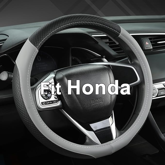 West Llama Customized Auto Car Steering Wheel Cover for Honda Accord Civic CR-V HR-V Pilot Fit Passport Odyssey 14.5-15inch(B