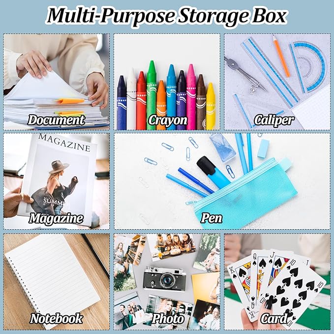 6 Pcs Clear A4 File Box Document Plastic Storage Box Paper Plastic Case Board Game Storage Containers Magazine Protector File