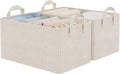 StorageWorks Storage Bins, Fabric Storage Bins for Shelves, Storage Baskets with Metal Frame, Closet Baskets and Bins with Ha