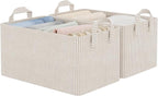 StorageWorks Storage Bins, Fabric Storage Bins for Shelves, Storage Baskets with Metal Frame, Closet Baskets and Bins with Ha
