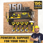 SPACECARE Power Tool Organizer, Drill Holder Wall Mount with 2 Side Pegboards with Hooks, 3 Layer Garage Organization Heavy D