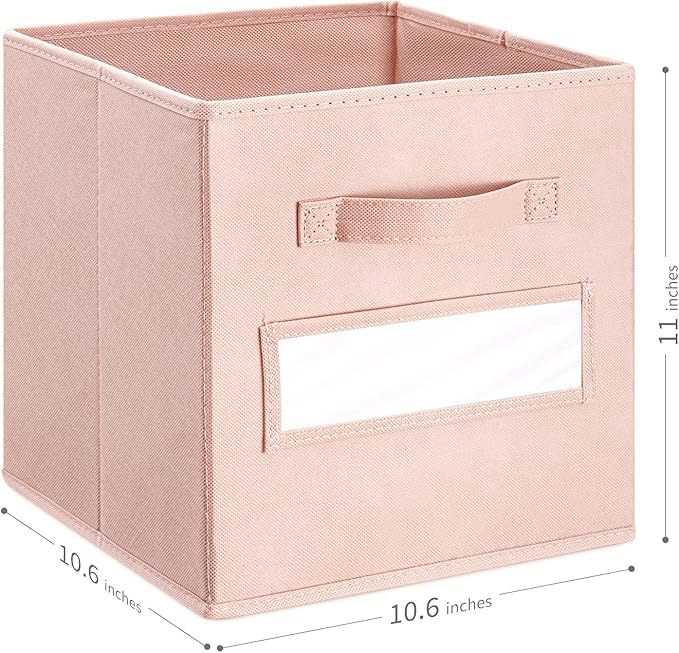 artsdi Fabric storage cubes (Set of 8) 11 Inch Cube Storage Bin, Cube storage with 8 Labels Window Cards & a Pen, Foldable cu