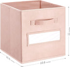 artsdi Fabric storage cubes (Set of 8) 11 Inch Cube Storage Bin, Cube storage with 8 Labels Window Cards & a Pen, Foldable cu