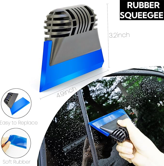 Vinyl Wrap & Window Tint Tool Kit – 12Piece with 1200W Heat Gun, Felt Edge Squeegee, Glass Squeegee, Edge Trimmer, and Precision Knife Cutter for Car Wraps, Window Film, PPF, Decals, and Graphics