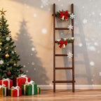 Blanket Ladder Pre Assembled 76in Wooden Ladder Shelf Living Room Bathroom Bedroom Decorative Wall Leaning Farmhouse Quilt Di