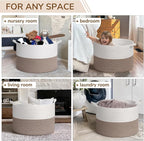 INDRESSME 115L Extra Large Blanket Basket, Soft Cotton Rope Storage Basket for Organizing, Home Decor, Toys, Laundry & Towels