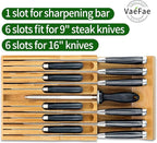 VaeFae Adjustable Bamboo Drawer Dividers and Bamboo Knife Drawer Organizer Bundle
