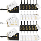 Sweetude 48 Sets Leather Luggage Tag Bulk and So The Adventure Begins Luggage Tags with Name Card for Wedding Bridal Shower B