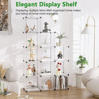 C&AHOME Cube Storage Organizer, 12-Cube Closet Cabinet Organizer, DIY Cube Shelf, Plastic Stackable Bookshelf, Modular Shelvi