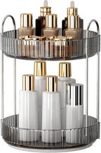 YCIA&DONE 360 Rotating Makeup Organizer and Storage for Vanity Countertop 2 Tiers, High Capacity Cosmetic Skincare Perfume Or