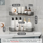 YCIA&DONE Corner Bathroom Counter Organizer, Makeup Organizer for Vanity, Skincare Cosmetic Perfume Tray, Corner Countertop S