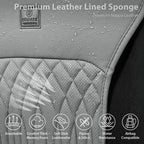 CAR PASS Car Seat Protector, 2 Pack Sideless Nappa Leather Seat Covers for Cars, All Season Waterproof Breathable Front Seats