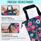 Car Garbage Bag Abstract Blue Pink Flowers Hanging Canvas Car Trash Bag Waterproof Drawstring Car Back Seat Organizer for Car Back Front Seat Console with Adjustable Buckle
