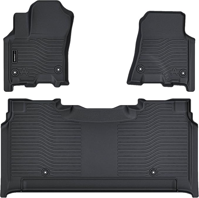 AUXKO All Weather Floor Mat Fit for 2025 2026 Dodge Ram 1500 Crew Cab 5 Seat 2nd Row Without Under Seat Storage Box TPE Liner Accessories All Season Guard Odorless Anti-Slip Black