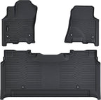 AUXKO All Weather Floor Mat Fit for 2025 2026 Dodge Ram 1500 Crew Cab 5 Seat 2nd Row Without Under Seat Storage Box TPE Liner Accessories All Season Guard Odorless Anti-Slip Black