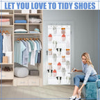 Windyun 40 Over the Door Shoe Organizer Large Breathable Mesh Pocket Clear White Hanging Shoe Rack for Closet Behind Door Han