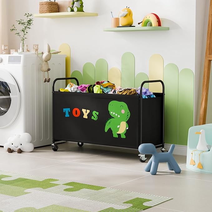GRANNY SAYS Toy Box for Boys Girls, Large Toy Chest Storage with Wheels, Metal Kids Toy Storage Organizer for Stuffed Animals