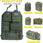 Universal Tactical Car Seat Back Organizer Bag Tactical Molle Vehicle Organizers Panel Vehicle Protector Organizers with 5 Detachable Pouches for Car Truck Ford Jeep (Model B-Army green)