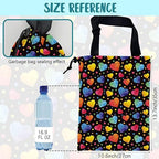 Car Trash Bag Watercolor Colorful Hearts Leak-Proof Waterproof Car Garbage Bag with Drawstring Foldable Canvas Trash Bin with Adjustable Buckle for Car Accessories, Travelling, Camping