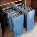 Pull Out Trouser Rack 16-24 Arms, Double Row Hanger, Extendable Pants Holder Sliding Closet Hanger Rail for Pants Clothes Org