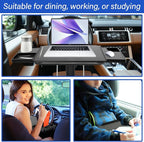 Large Car Steering Wheel Tray, Adjustable Back Seat Headrest Tray, Laptop Mount Steering Wheel Desk with Drawer, Car Tray Cup Slot and Tablet Slot with Phone Holder for Large SUV,Truck,Van