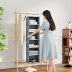 Hanging Closet Organizer and Storage 6-Shelf, Easy Mount Foldable Hanging Closet Wardrobe Shelves, Clothes Handbag Shoes Acce
