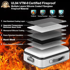 COLCASE Fireproof Document Box, Hard Case Fireproof File Organizer with Lock Hard-Shell Design Fireproof Water Resistant Safe