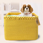 COMFY-HOMI 3Pack Small Woven Cotton Rope Basket for Organizing, Gift Baskets for Handles, Empty Gift Baskets, Medium Rope Bas