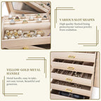 AKOZLIN Huge Jewelry Box Organizer Functional Extra Large Leather Jewelry Storage Case for Women Girls Ring Necklace Earring 