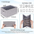 Fixwal 4pcs Wardrobe Clothes Organizer with Board Closet Organizers and Storage 7 Grids Divider Organizers Washable Compartme