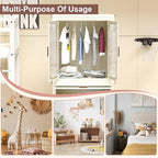 Montary Portable Kids Closet Storage Organizer for Clothes, Children's Wardrobe Closet with Magnetic Doors, Plastic Baby Ward