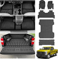 KUST Full Set Floor Mats for 2023-2026 Ford F250/F350/F450 Super Duty Crew Cab, 6.8FT Truck Bed Mat with Tailgate Liner All Weather F250 Accessories TPE Rubber Raised Edge