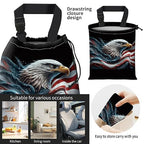Car Trash Bag Large Hanging Can for Back of Seat, Cute Waterproof Car Garbage Bag for Vehicle, Travelling, Outdoor Cool American Eagle
