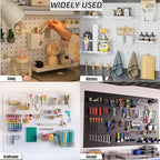 8PCS Pegboard Wall Organizer Panels, White Pegboard Wall Mount for Craft Room, Garage, Kitchen, Living Room, Bathroom, and St