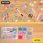 46Pcs Bead Organizer Set, Premium Small and Medium Clear Plastic Storage Boxes for Jewelry Making Crafts Screws Seeds DIY Bra