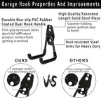 KOFANI Steel Garage Storage Hooks - 16 Pack Anti-Slip Coating, Heavy Duty Wall Mount Hooks for Hanging Bike, Ladder, Garden T
