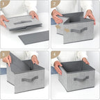 Storage Baskets, 11-Inch Woven Fabric Bins, Storage Cubes with Reinforced Handles, Organizer Bins for Closet Shelves, Foldabl