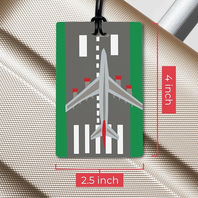 R. Nichols Airport Travel Luggage Tag Set - Sturdy Waterproof Plastic Travel Labels for Baggage, Suitcases, Backpacks, and Di