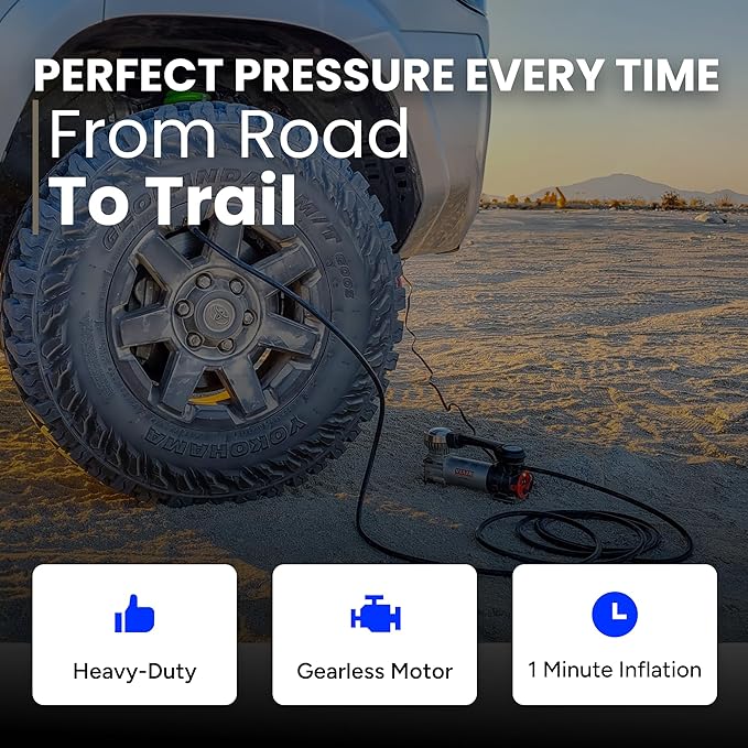 VIAIR Digital EVC88P - Portable Air Compressor Tire Inflator for Car, Truck, SUV & RV | Preset Automatic Shut Off Feature | 12V Heavy Duty On/Off Road Tire Pump Air Compressor 120 PSI