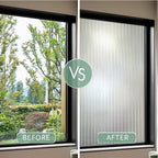 STATINT Reeded Glass Window Privacy Film 3D Decorative Frosted Non Adhesive UV Heat Blocking Day and Night Vinyl Privacy Clings for Bathroom Living Room，29.5 Inch X 6.5 Feet