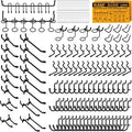 ELEAD 200-Piece Extra Thick Pegboard Hooks Set, 1/4" Heavy Duty Black Peg Board Organizer Accessories, Metal Pegboard Accesso