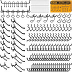 ELEAD 200-Piece Extra Thick Pegboard Hooks Set, 1/4" Heavy Duty Black Peg Board Organizer Accessories, Metal Pegboard Accesso