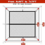 Truck Bed Cargo Net, Stretchable from 4'x4' to 7'x7',High Elastic Cargo Net with Storage Bag and 8 rustproof Buckles, Ideal for ATV, SUV, UTV, Truck and Boat Use, Black
