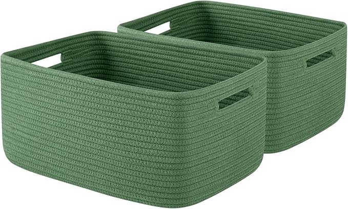 OIAHOMY Storage Basket for Shelves, Closet Cube Storage Bins Baskets for Clothes Blanket Towels, Baby Nursery, Toy Baskets Bo