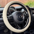 PINCTROT Nappa Leather Steering Wheel Cover, Slim Fit No Bulk Design, One Piece Leather with Breathable Perforation, Fit Like
