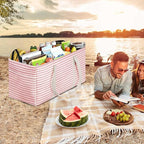 LHZK Standing Extra Large Utility Tote Bag with Metal Wire Frame and the Sides Rinforced, Extra Large Tote Bag with Handle,