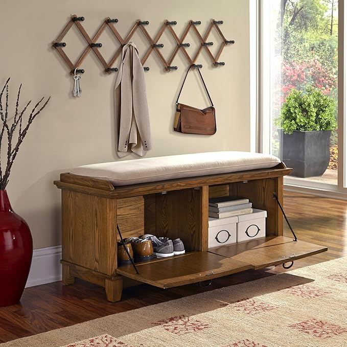 WGFKVAS Expandable Coat Rack, Accordion Wall Hangers, 19 Hooks Wooden Hat Rack Wall Mounted, Hat Hooks for Keys, Coffee Mug, 