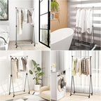 Whitmor Foldable Garment Rack - Rolling Clothes Rack - Adjustable Height Garment Rack, Heavy Duty Foldable Clothes Rack with 