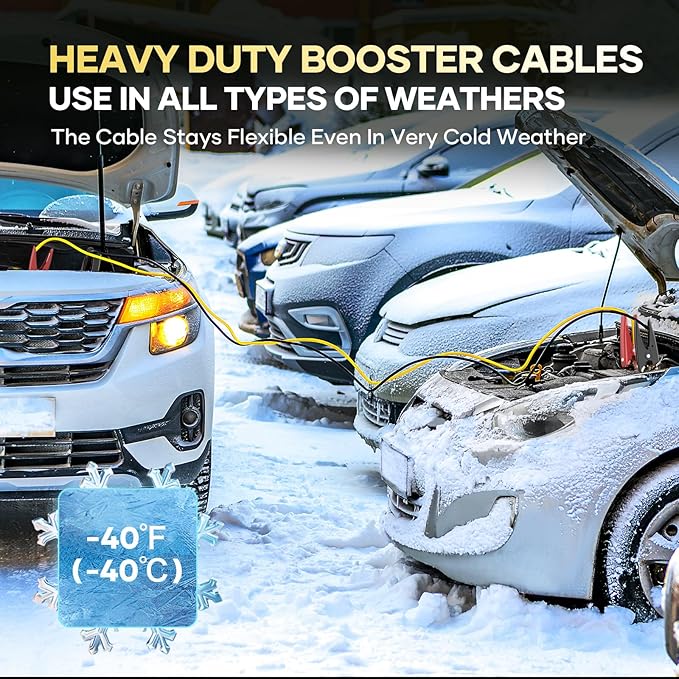 Heavy Duty Jumper Cables, 2 Gauge 20 Feet 800 Amp Automotive Booster Cables for Car Battery, for Car, SUV and Trucks Battery, with Carry Bag, Gloves, Brushes