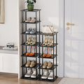 Vertical Tall Shoe Rack Organizer for Entryway -12 Tier Free Standing Slim Narrow Bamboo Wood Corner Stackable Shoe Boots Sto